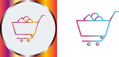 Unique Shopping Cart II Icon Design vector