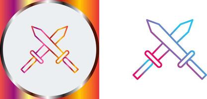 Unique Two Swords Icon Design vector