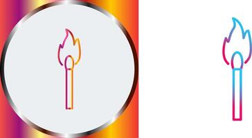 Unique Lit Matchstick Icon Design vector