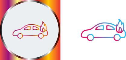 Unique Car on Fire Icon Design vector