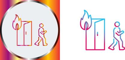 Unique Running from Fire Icon Design vector