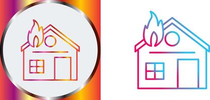 único casa en fuego icono diseño vector