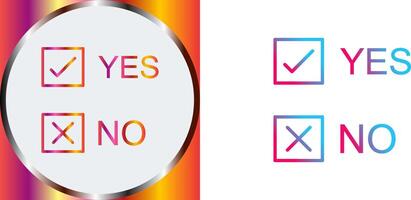 Yes No Option Icon Design vector