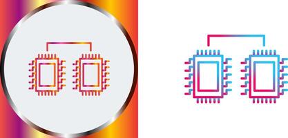 Processors Connected Icon Design vector