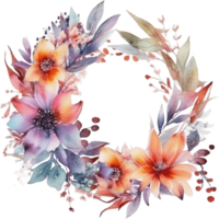 Aquarell Boho Blumen- Kranz png