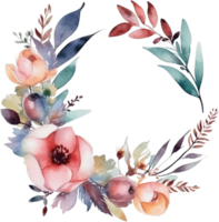 Aquarell Boho Blumen- Kranz png