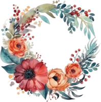 aquarelle boho floral couronne png