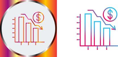 Chart Down Icon Design vector