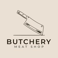 butchers knife line art logo icon and symbol illustration design graphic template. vector