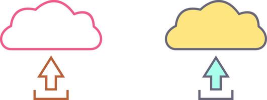 único subir a nube icono diseño vector