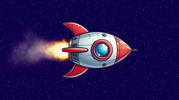 animiert Rakete Reisen zu Raum video