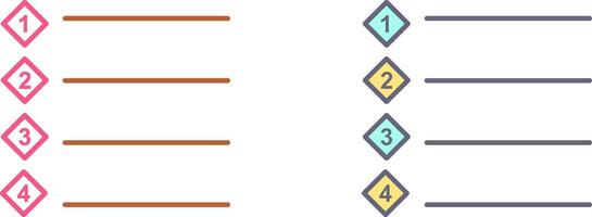 Unique Numbered list Icon Design vector