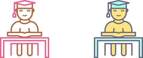 Unique Studying on Desk Icon Design vector