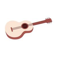 Classical acoustic guitar. Musical string instrument. Flat illustration isolated on white background. vector