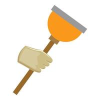 Yellow plunger in a hand vector