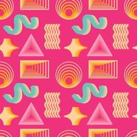 y2k background. Abstract 3D elements on a pink background. Seamless pattern vector