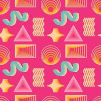 y2k background. Abstract 3D elements on a pink background. Seamless pattern vector