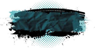 Gritty Grunge Brush Stroke Color Halftone Banner vector