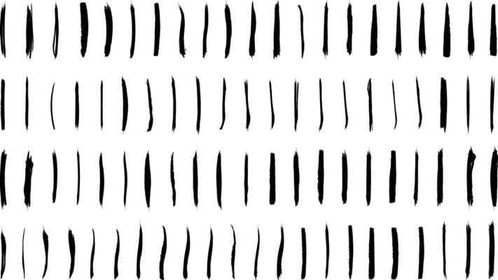 Art Paint Brush Stroke Set Isolated Sketch Icon Sheet