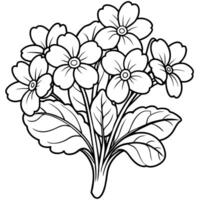 primavera flor contorno ilustración colorante libro página diseño vector
