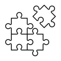 Puzzle icon, outline vector