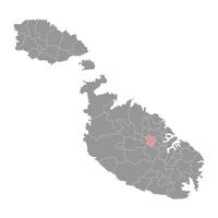 Birkirkara District map, administrative division of Malta. illustration. vector