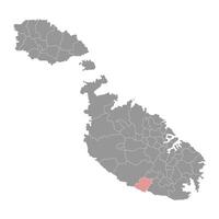 Il Qrendi District map, administrative division of Malta. illustration. vector