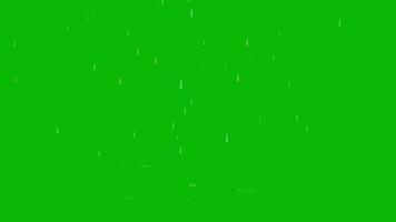 verde pantalla dibujos animados lluvia que cae efecto con piso soltar chapoteo, dibujos animados lluvia que cae animación verde pantalla. 4k resolución video