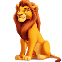 Generated AI the lion king on transparent background png