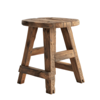 généré ai une tabouret fabriqué de bois sur transparent Contexte png