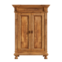 Generated AI an old wooden cabinet with two doors on transparent background png