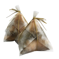 Generated AI two bags of food wrapped in plastic on transparent background png