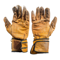 Generated AI a pair of old leather gloves on transparent background png