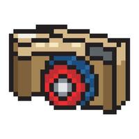 Camera in pixel art style vector