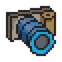 Camera in pixel art style vector