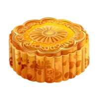 Generated AI chinese moon cake on transparent background png