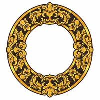 Isolated borders or frames ornament. Ornamental elements for your designs. Black and gold colors. Floral carving decoration for postcards or invitations for social media. vector