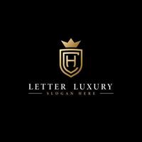 CH letter luxury logo shield vector