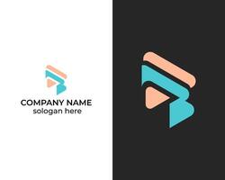 Abstract B play icon modern logo design template design for company vector