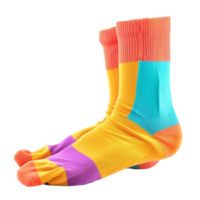 Generated AI a pair of colorful socks on transparent background png