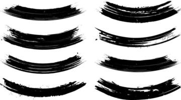 Curved Grunge Brush Stroke Isolated Set vector