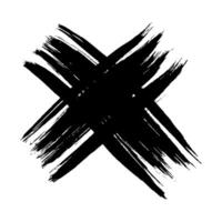 Black Hand drawn cross symbol vector