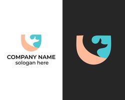 Modern DOG icon creative logo design template for company vector