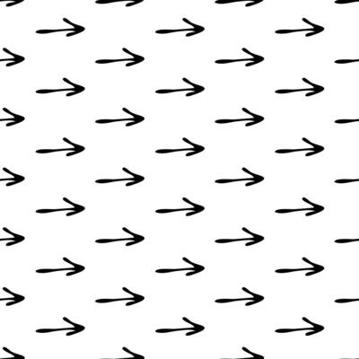 Seamless pattern with black hand drawn arrows
