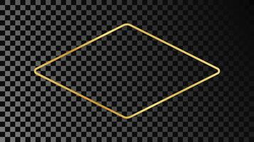 oro brillante redondeado rombo forma marco vector