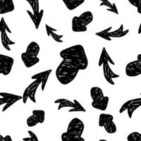 Seamless pattern with black hand drawn arrows vector