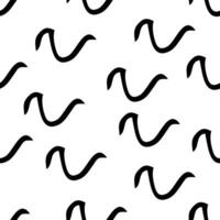 Seamless pattern with sketch squiggle vector