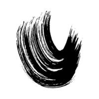 Black grunge semicircular brush strokes vector