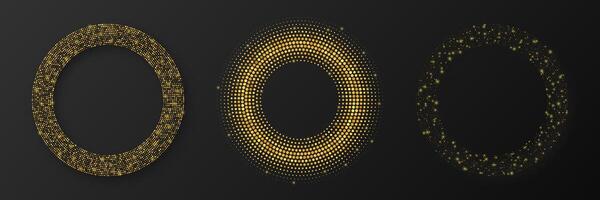 Abstract gold glowing halftone dotted background vector