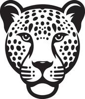 Leopard face silhouette illustration on white background. vector